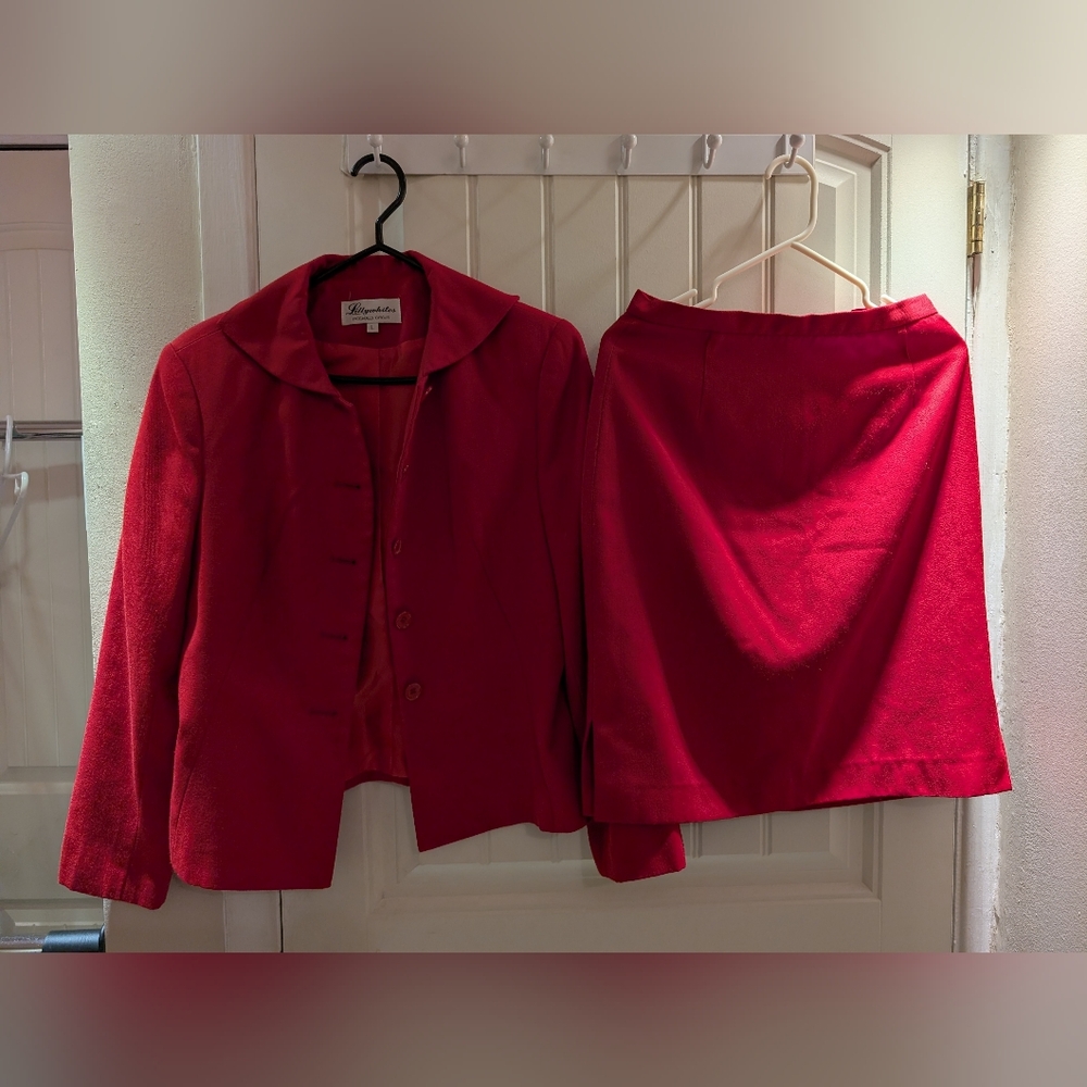 Elegant Red Skirt Set